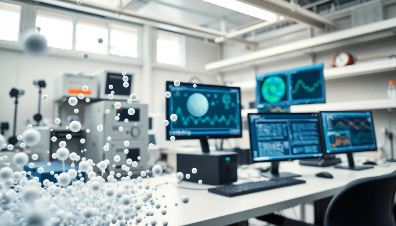 Visual representation of Discrete Element Modeling processes in a modern engineering lab.