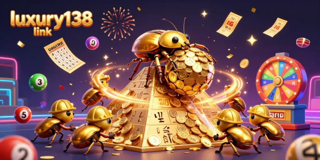 Memenangkan jackpot dengan luxury138 link yang menghibur, dikelilingi simbol kasino yang dinamis.