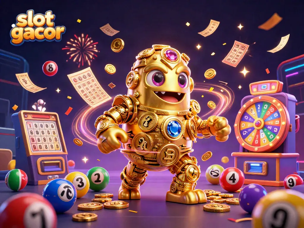 Experience thrilling gameplay with slot gacor, featuring a golden golem and dynamic game elements.