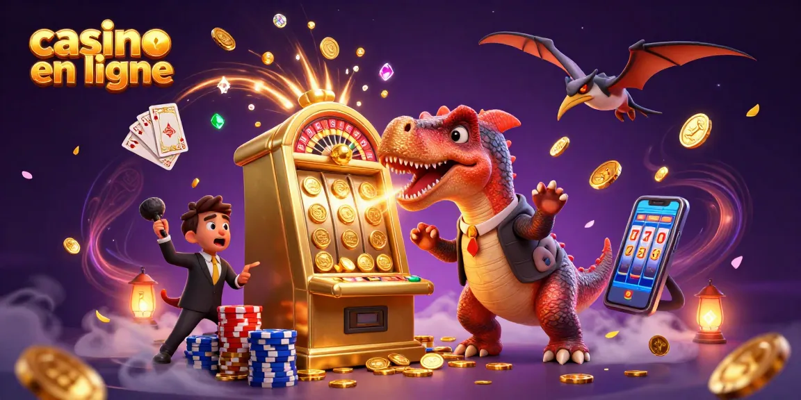 Gagnez des jackpots aux casinos en ligne avec des machines à sous et des personnages dinosaures dynamiques.