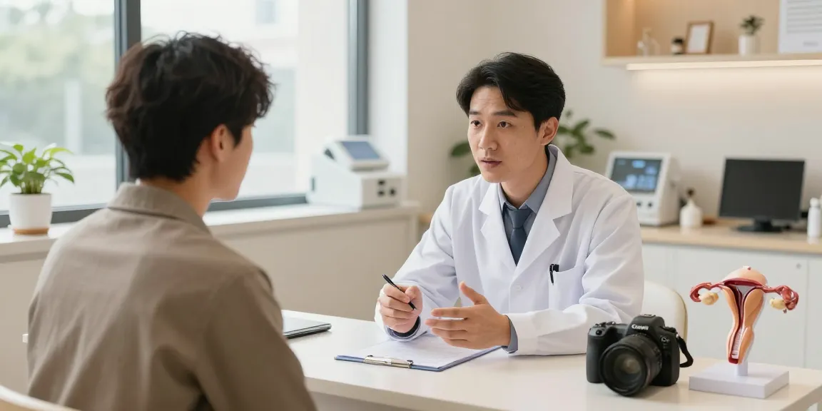おすすめの安い包茎手術クリニックから安心の医療相談を受ける若い男性と医師の場面