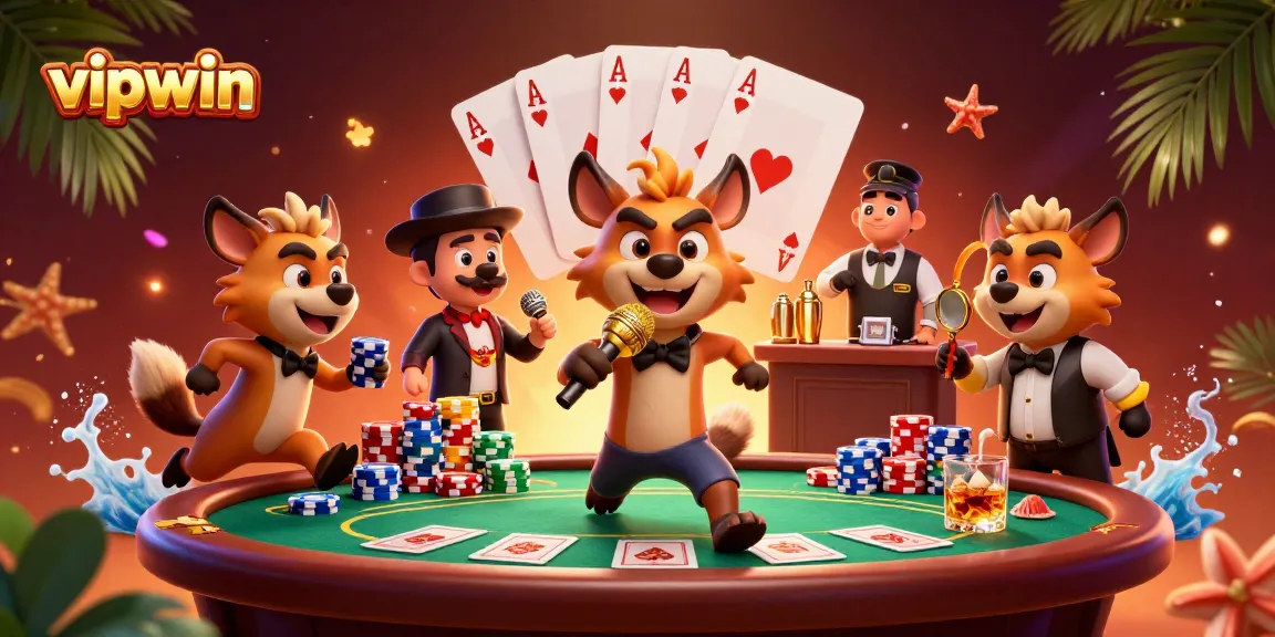 Experience lively entertainment at vipwin's gambling casino with unique hyena characters.