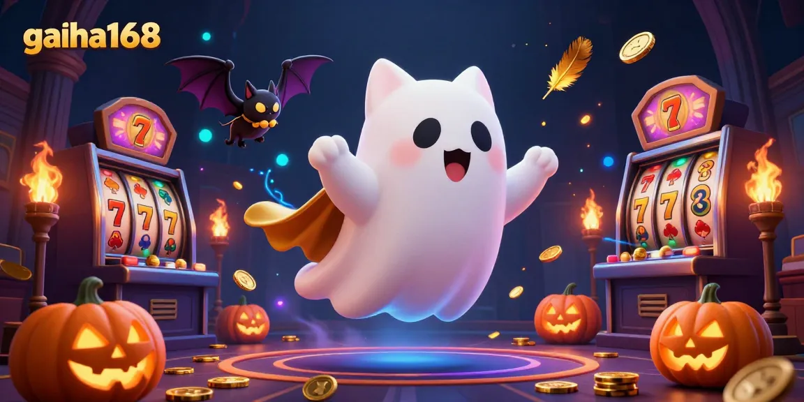 Engage with gacha168 in a lively casino scene filled with animated characters, golden tokens, and vibrant elements.