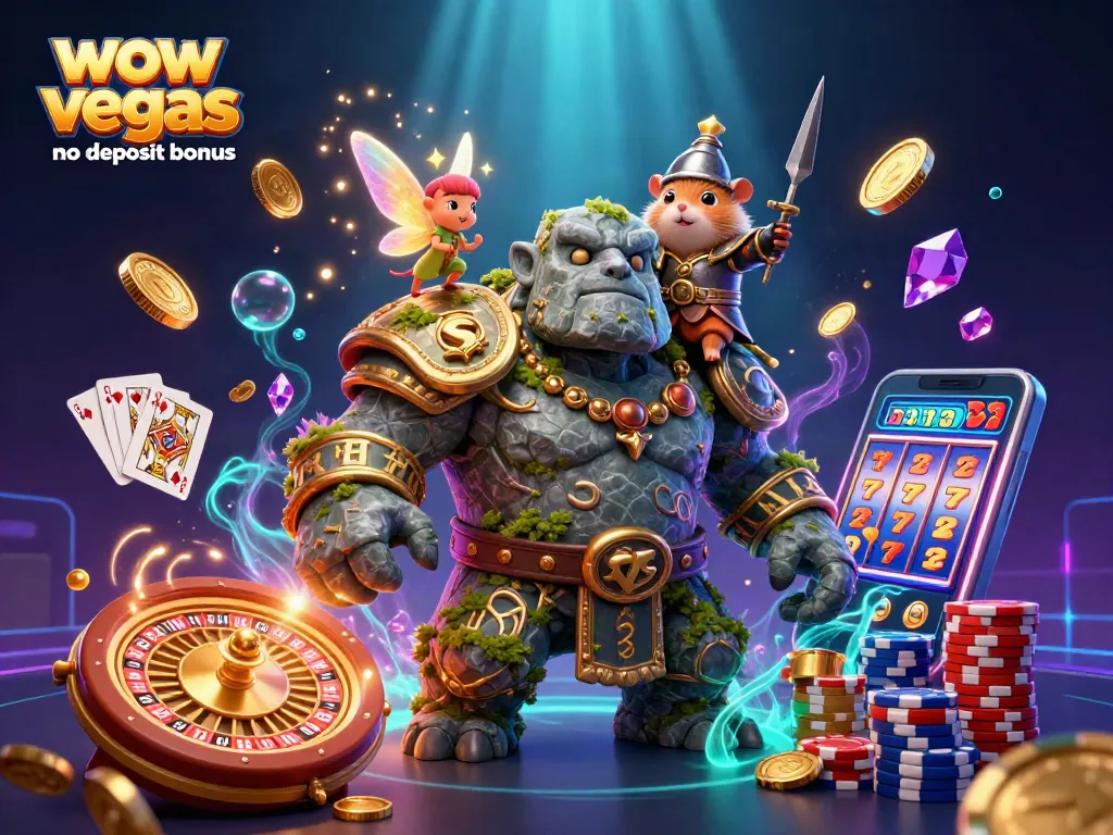 Win exciting prizes with the wow vegas casino no deposit bonus featuring colorful casino elements.
