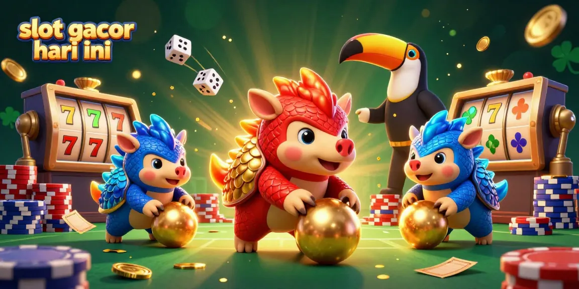 Rival pangolin di arena slot gacor hari ini, bergulat mengumpulkan koin emas dan chip poker.