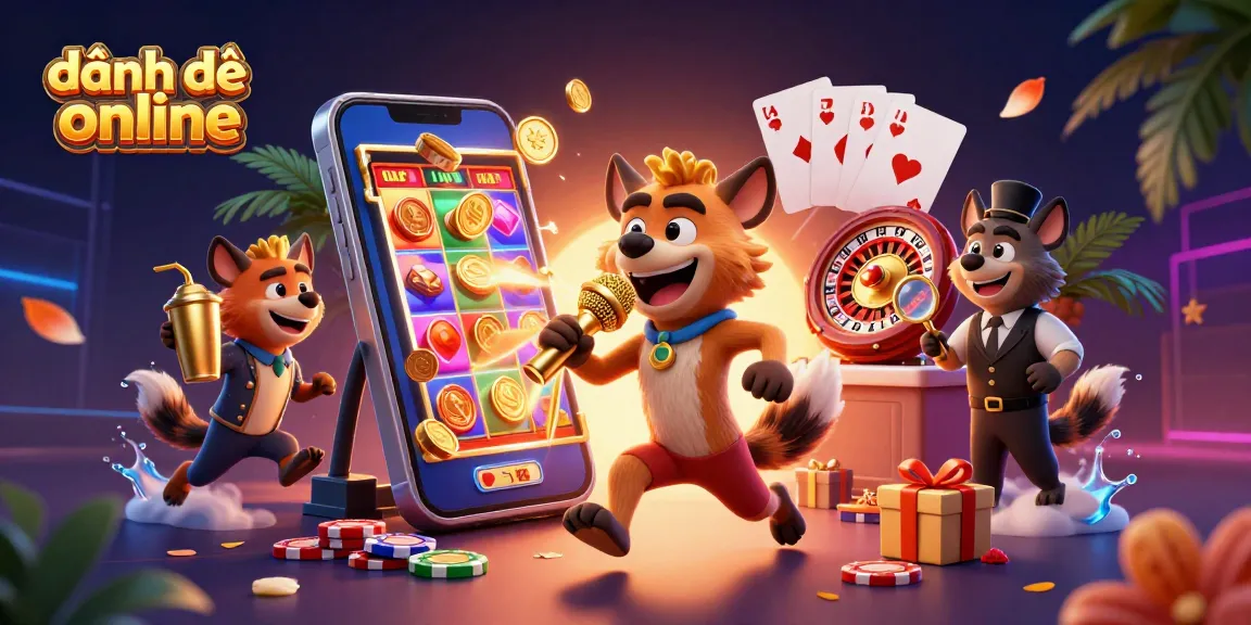 Engage in đánh đề online with lively hyena characters at a comedy casino club.