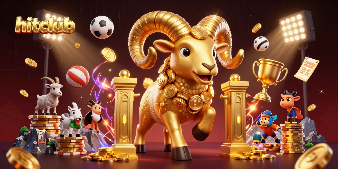 Engage with hitclub's dynamic gaming scene featuring a golden ram charging through a casino atmosphere.