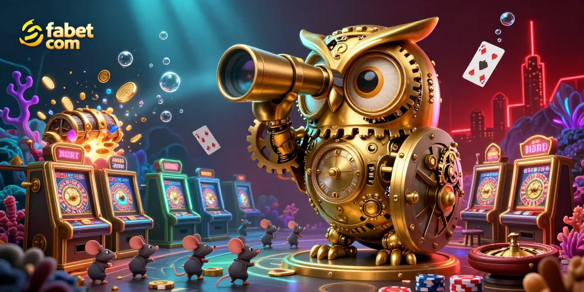 Experience the excitement of fabet com with a vibrant 3D casino scene featuring animated characters and games.