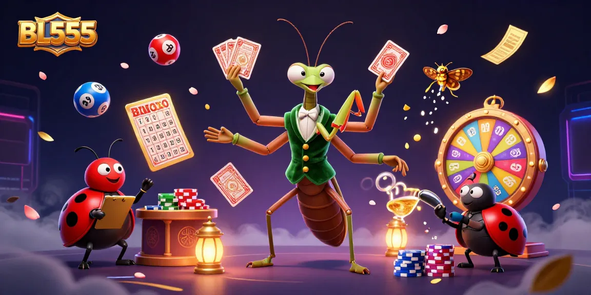 Experience exciting gaming with BL555's vibrant casino scene featuring dynamic lottery elements.