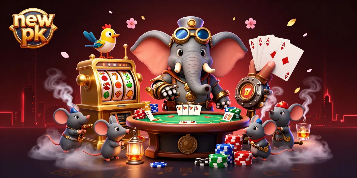 Experience thrilling wins with new pk at this vibrant casino scene featuring steampunk characters!