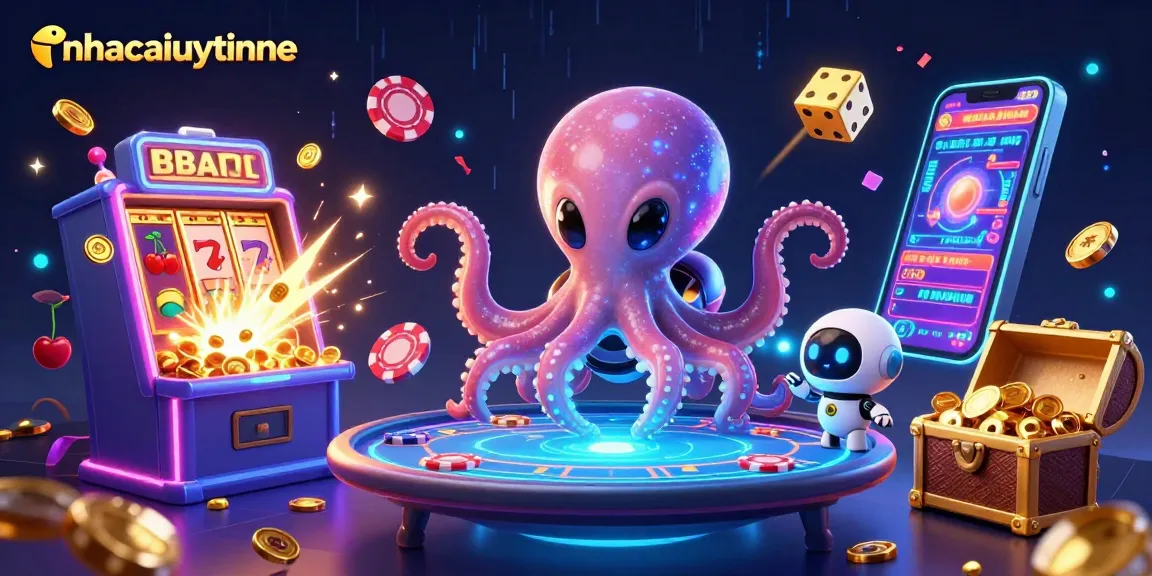 Explore the vibrant world of nhacaiuytinne with a hyper-detailed casino illustration featuring aliens and poker action.