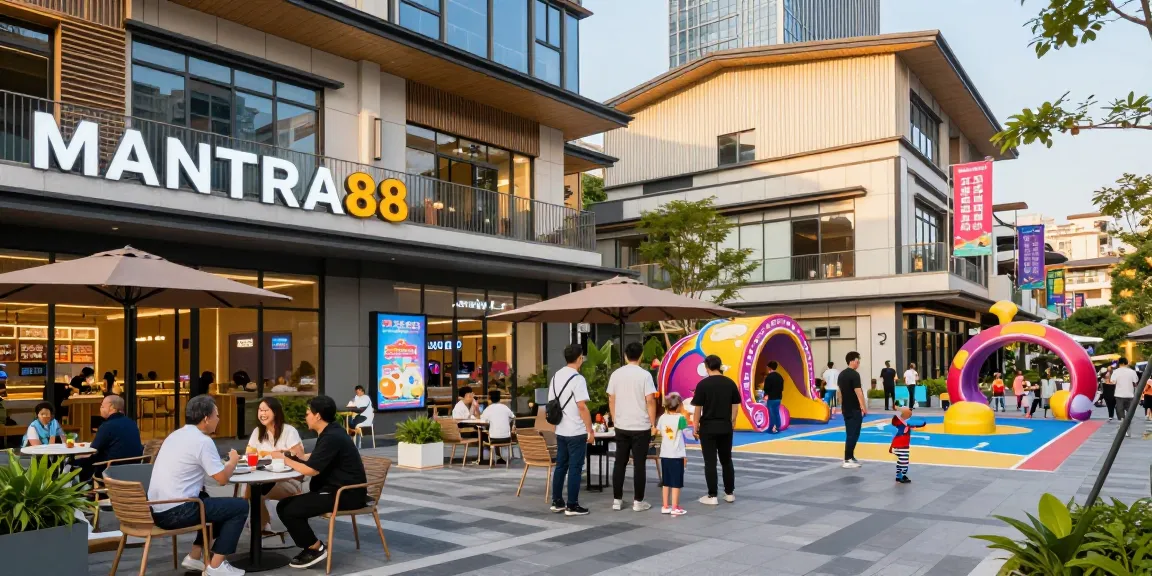 Dynamic scene at MANTRA88 commercial property showcasing shopping and entertainment for diverse visitors.