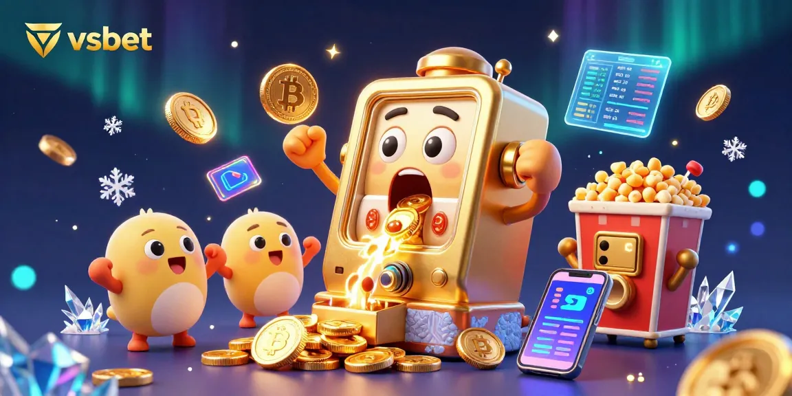 Experience the thrilling jackpots at vsbet with golden slot machines and exciting crypto elements.