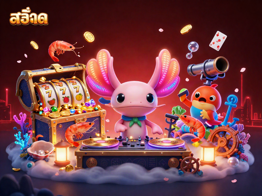 Engage in exciting สล็อต gameplay with vibrant characters in a dynamic underwater casino scene.