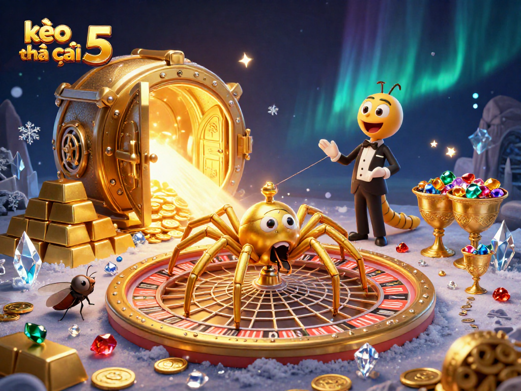 Experience kèo nhà cái 5 with vibrant casino action in a richly detailed 3D illustration.