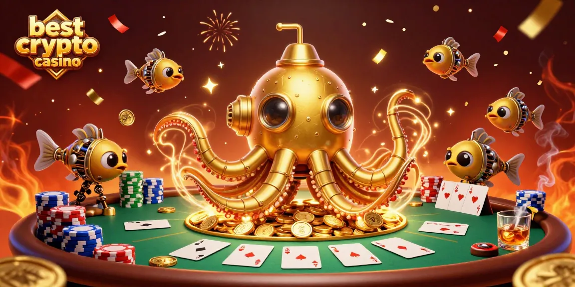 Descubre el mejor casino cripto donde la kraken dorada emerge en un mar de monedas.