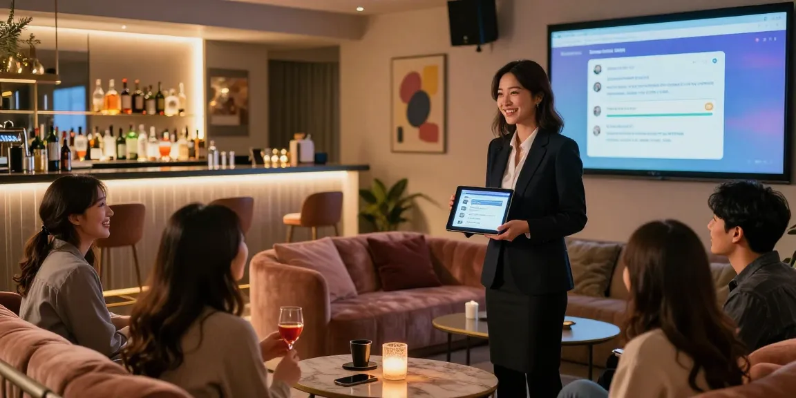 Welcoming guide showing verified 오피사이트 listings in vibrant venue.