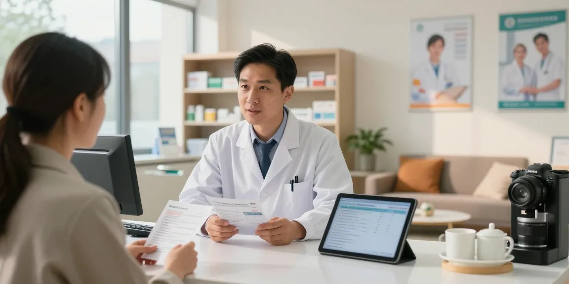 Cagrilintide for sale discussed between pharmacist and patient in a modern clinic.