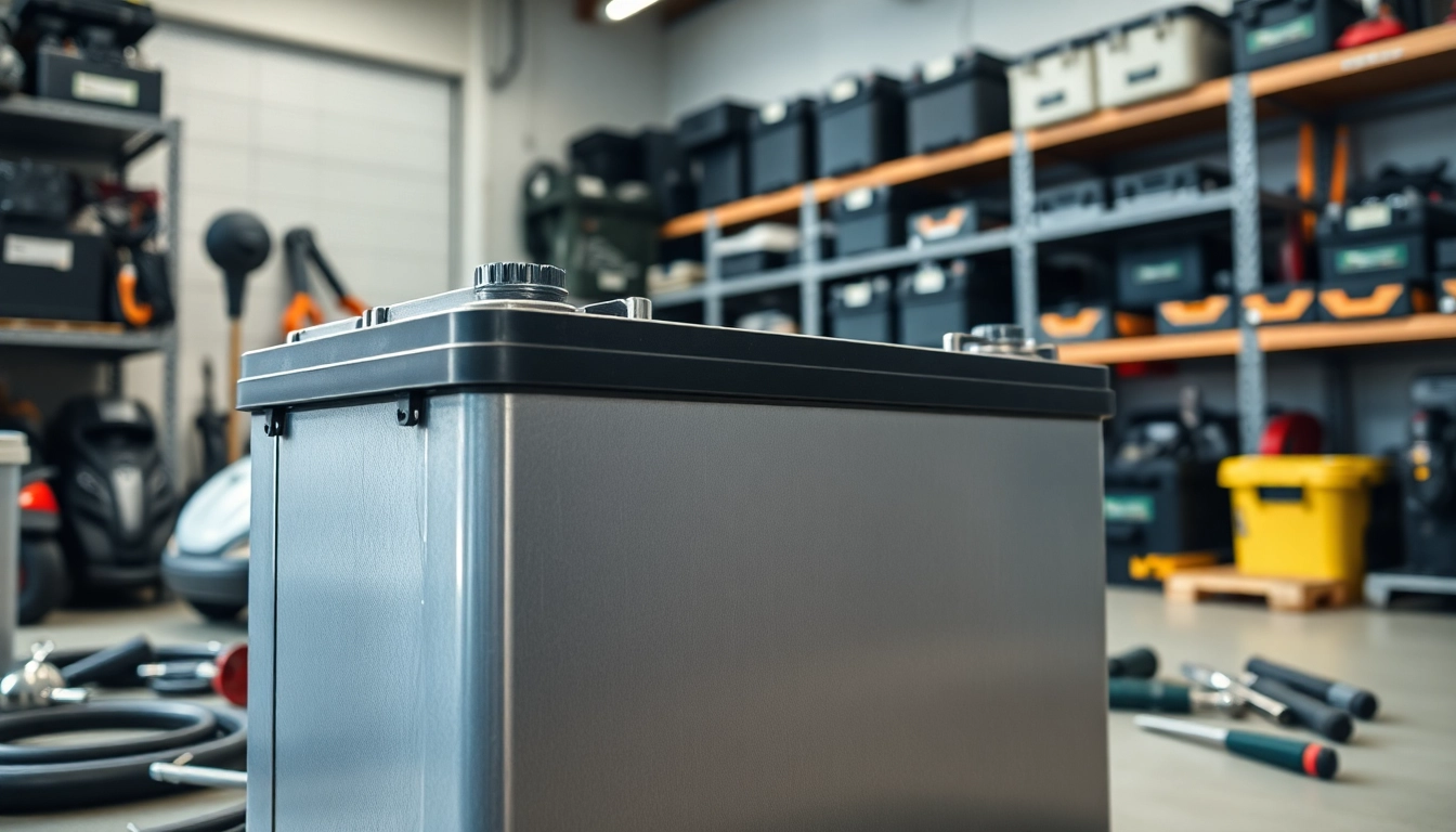 Explore lithium golf cart batteries showcased in a professional workshop setting.