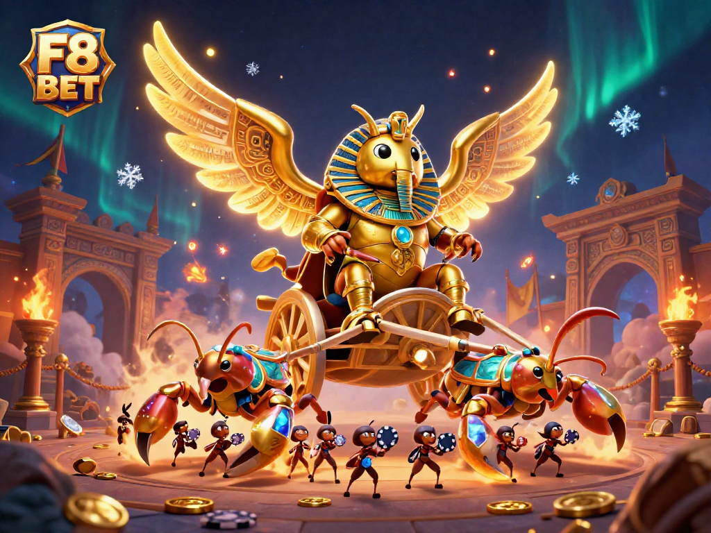 Experience a thrilling bet with F8 BET at the vibrant 3D casino arena featuring animated characters and rich details.