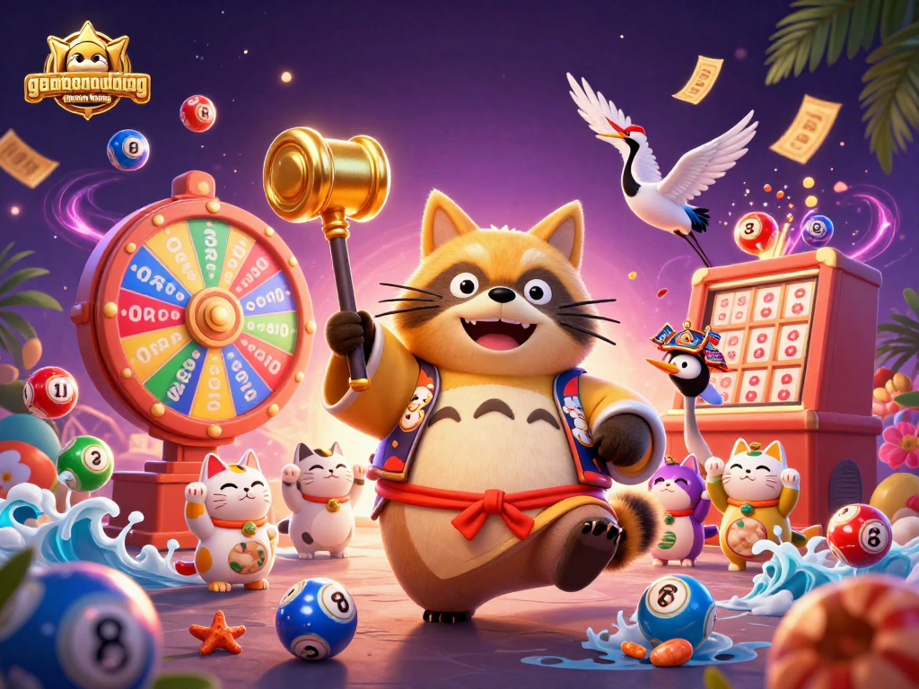 Play and win jackpots with gamenohudoithuong's vibrant 3D illustration of online slot games.