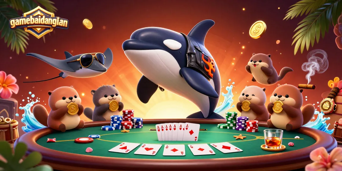Experience the excitement of gamebaidangian with a dynamic online casino scene featuring engaging characters and vibrant casino elements.