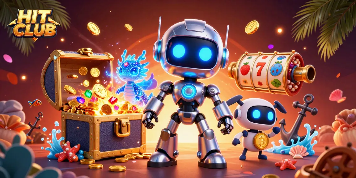 Engage in action at HIT CLUB with a vibrant 3D rendering of cyberpunk-themed casino elements
