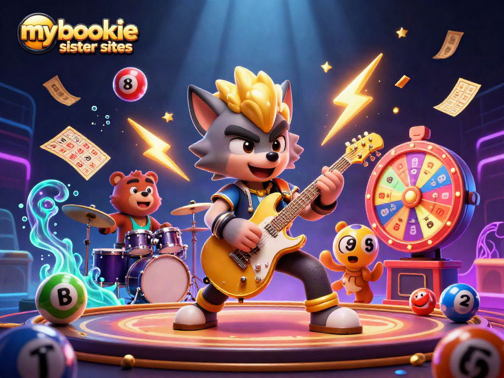 Experience the excitement at mybookie sister sites, featuring lively gambling activities with colorful elements.