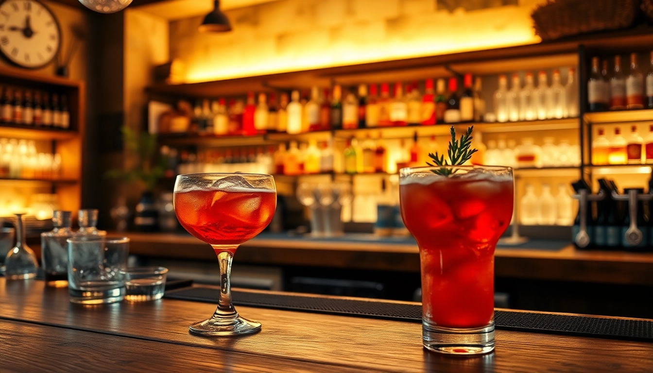 Experience a vibrant bar with craft cocktails and inviting atmosphere at Bar.