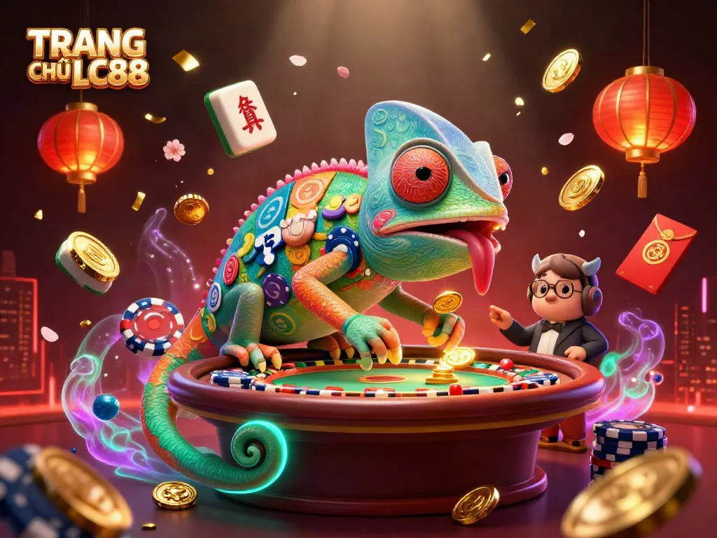 Experience the excitement of TRANG CHỦ LC88 with vibrant visuals showcasing a dynamic casino scene.