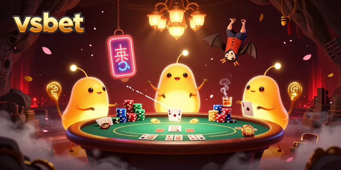 Experience thrilling games at vsbet with vibrant glowworms illuminating an exciting casino scene.