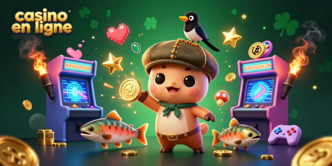 Jouez au casino en ligne avec le bébé Nessie et des machines d'arcade colorées dans un monde ludique.