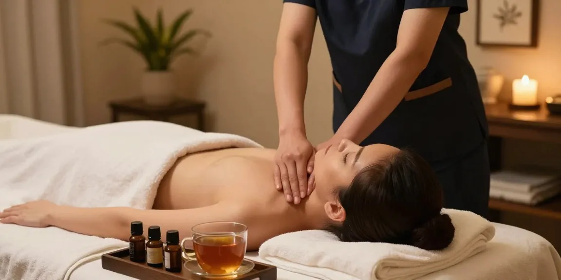 Experience professional massage therapy at Balanced Massage, featuring a tranquil spa setting with aromatherapy elements.