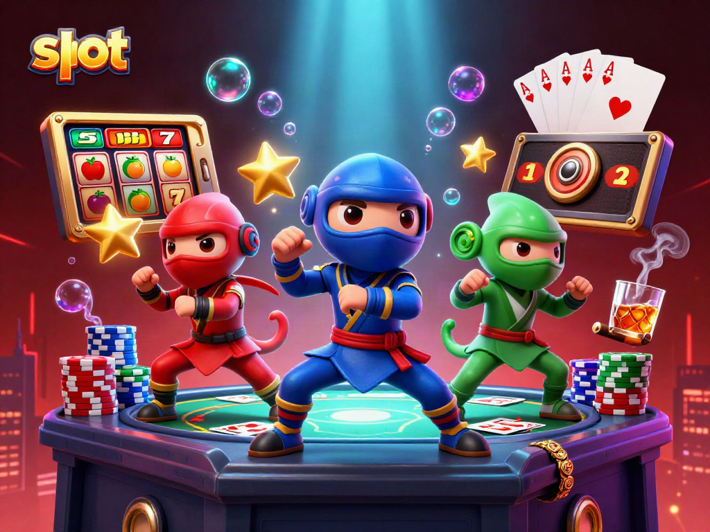 Experience thrilling slot action with vibrant chameleon characters and rich casino elements.