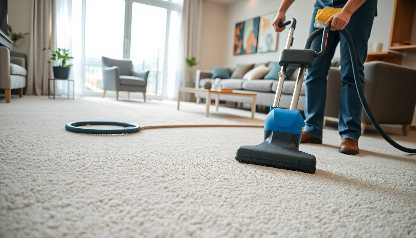 Experienced professional offering carpet cleaning lincoln ca services in a bright, inviting living room.