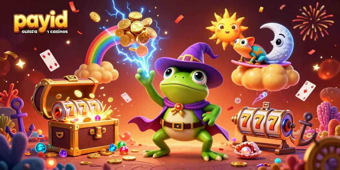 Experience the excitement at payid australian casinos with a dynamic 3D scene filled with slots and vibrant characters.