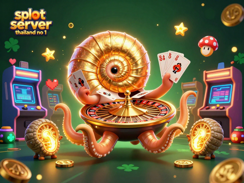 Spin the wheel at slot server thailand no 1 with vibrant arcade machines and 3D casino characters.
