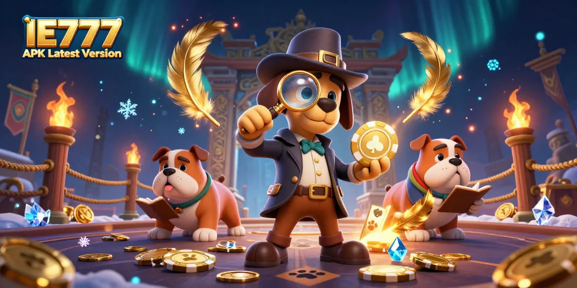 Play with the engaging IE777 APK Latest Version in a vibrant 3D casino adventure scene.