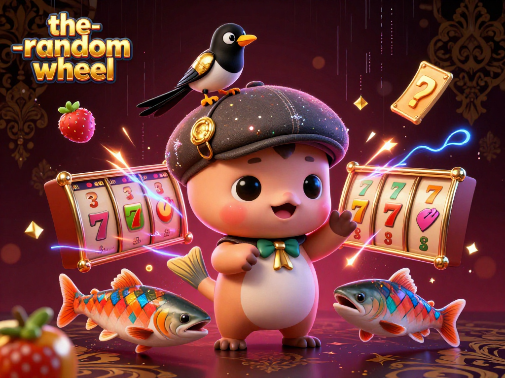 Spin the-random-wheel for exciting jackpots with this vibrant casino illustration.
