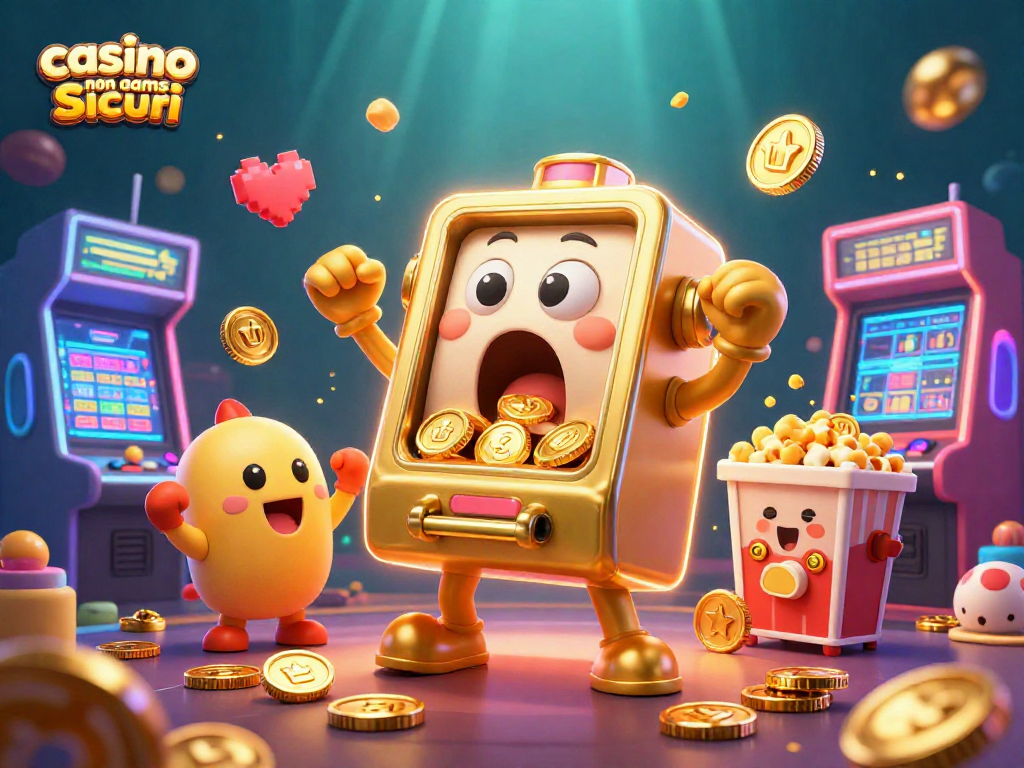 Giocando al casino non aams sicuri: slot machine dorate e macchine da gioco colorate pulsano di emozione.