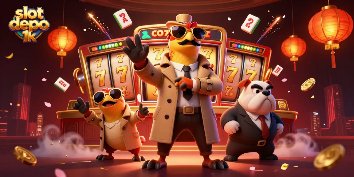 Play thrilling games on slot depo 1k with a visual of raptors attempting entry into a VIP casino lounge.